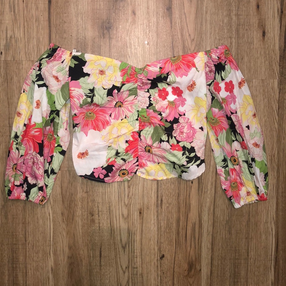 NEW!! HP 🥳🥳🥳Zara Floral Off the Shoulder Top - Picture 5 of 13